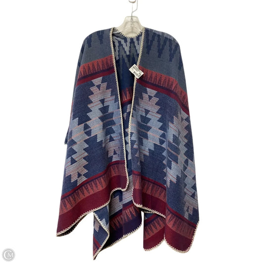 Poncho By Clothes Mentor In Blue, Size: Osfm