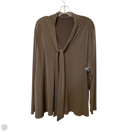 Top Long Sleeve Basic By Cme In Brown, Size: Xxl