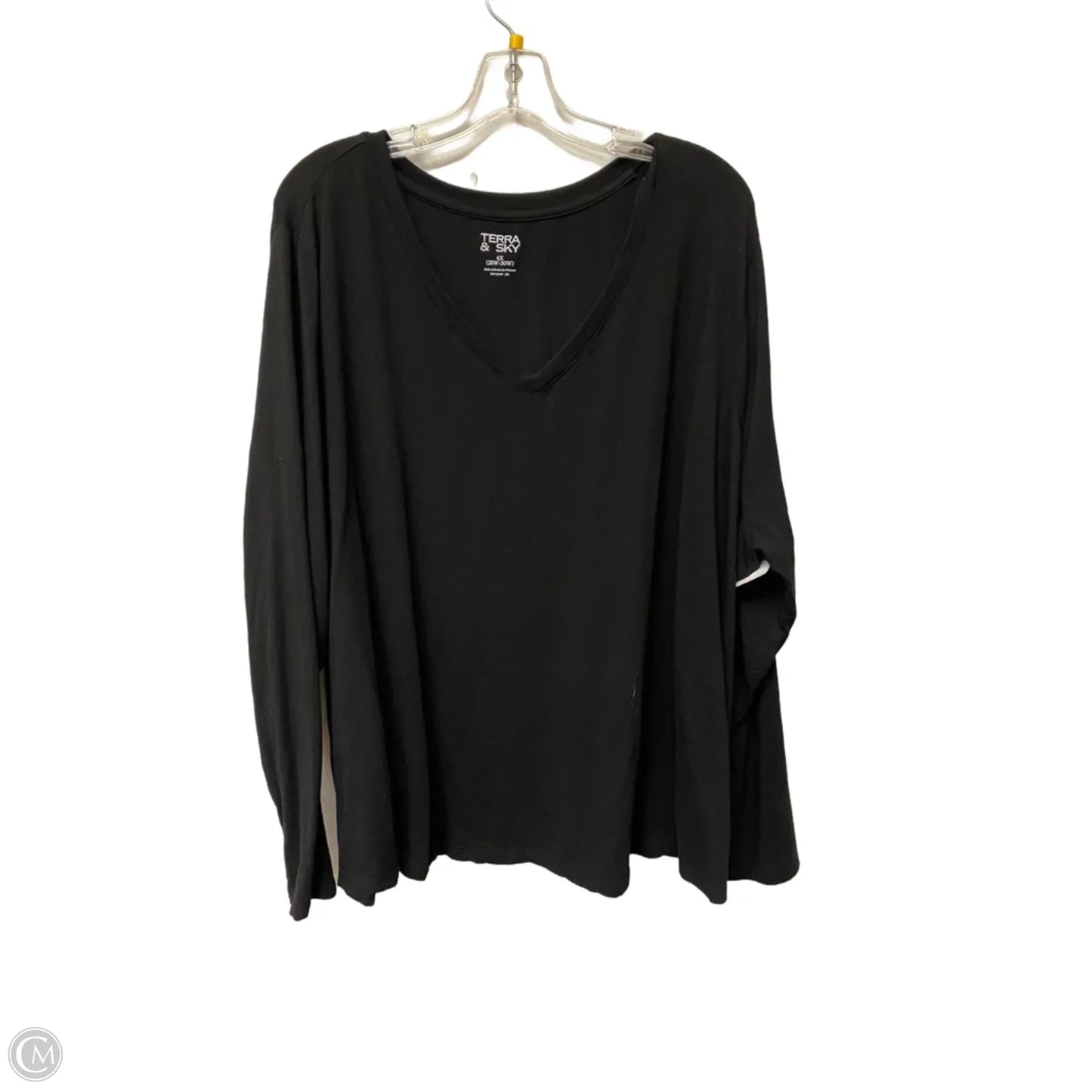 Top Long Sleeve Basic By Terra & Sky In Black, Size: 4x