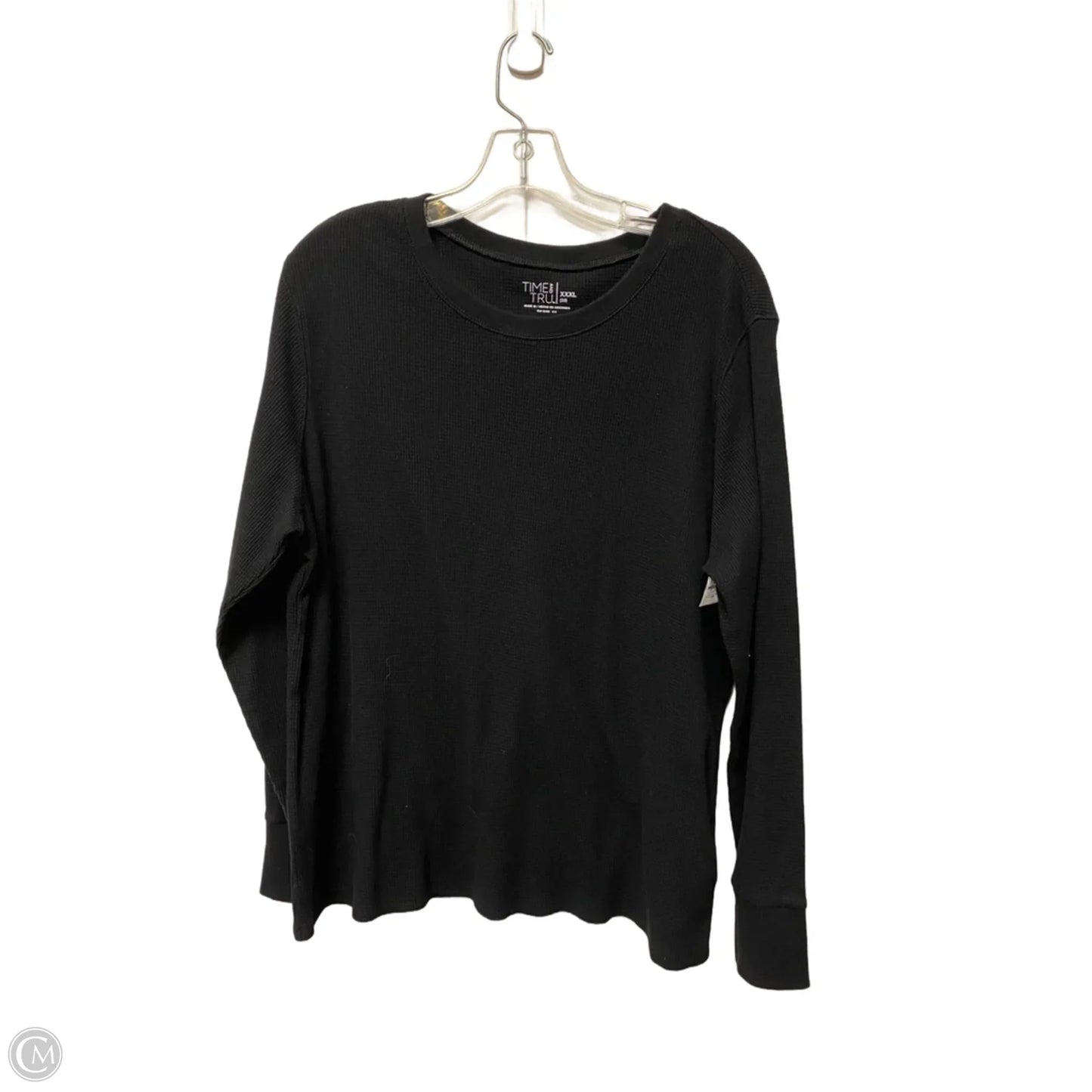 Top Long Sleeve Basic By Time And Tru In Black, Size: 3x