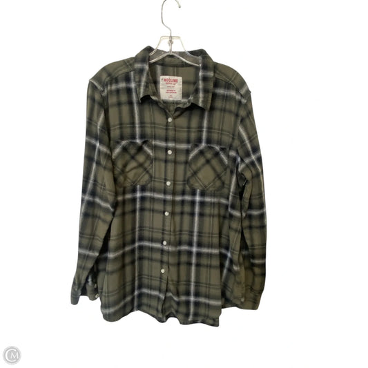 Top Long Sleeve By Mossimo In Plaid Pattern, Size: Xxl