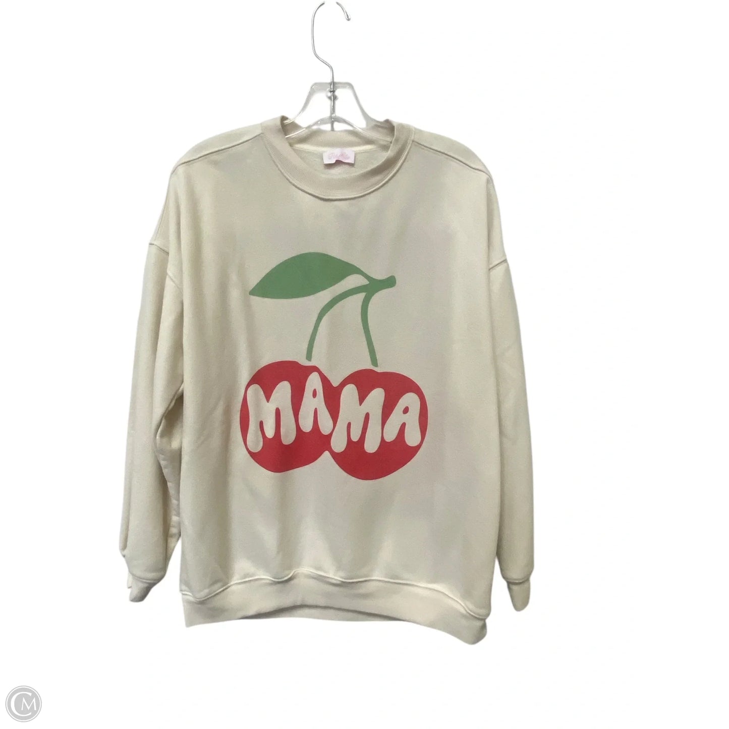 Sweatshirt Crewneck By Pink Lily In Cream, Size: S