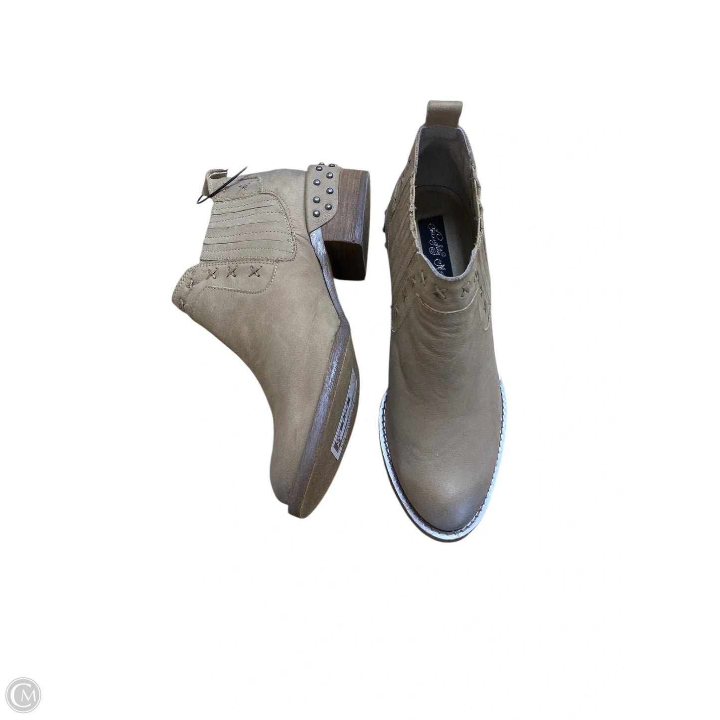 Boots Ankle Heels By Naughty Monkey In Tan, Size: 8