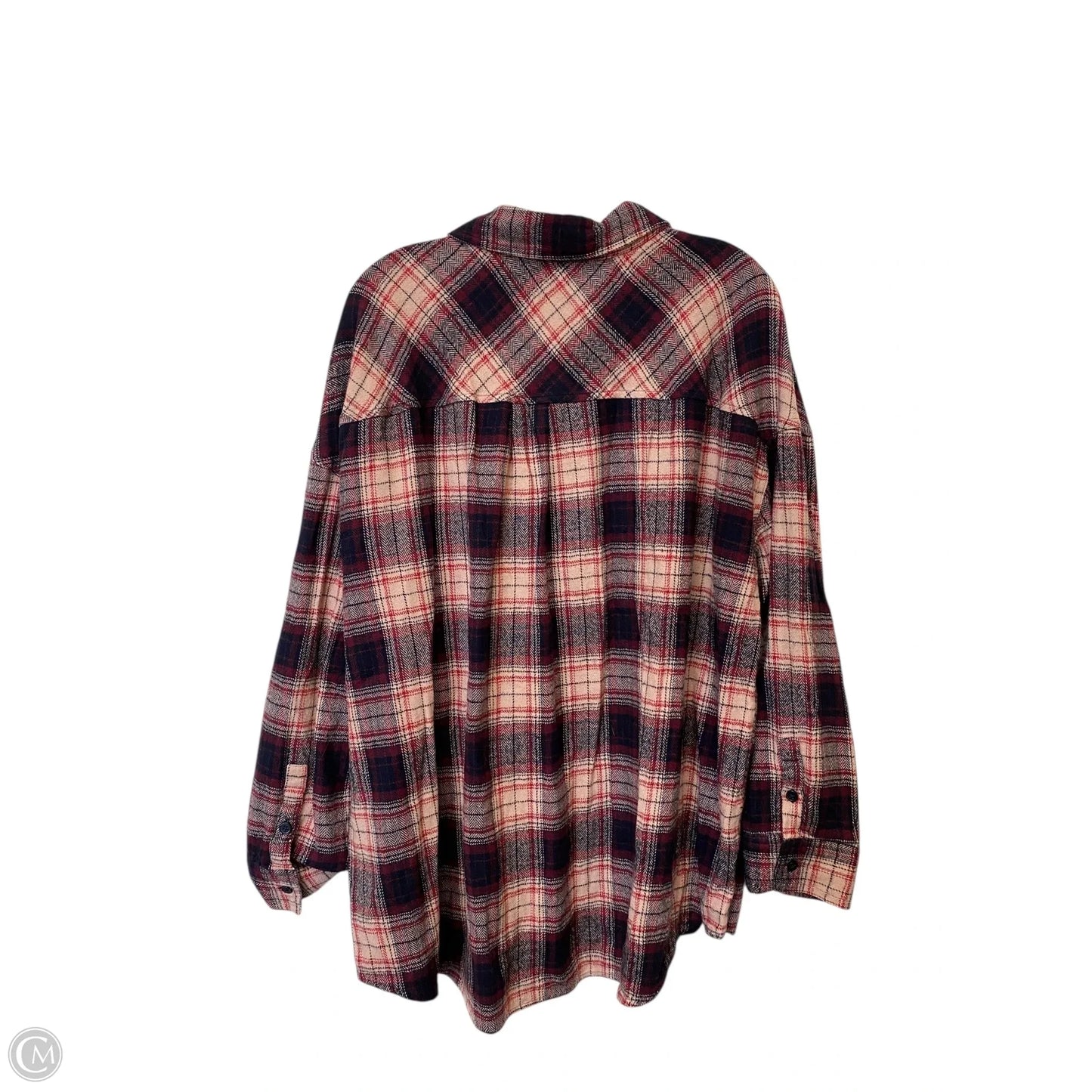 Top Long Sleeve By Bp In Plaid Pattern, Size: Xl