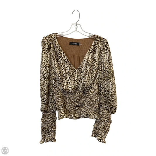 Top Long Sleeve By Do + Be In Animal Print, Size: L