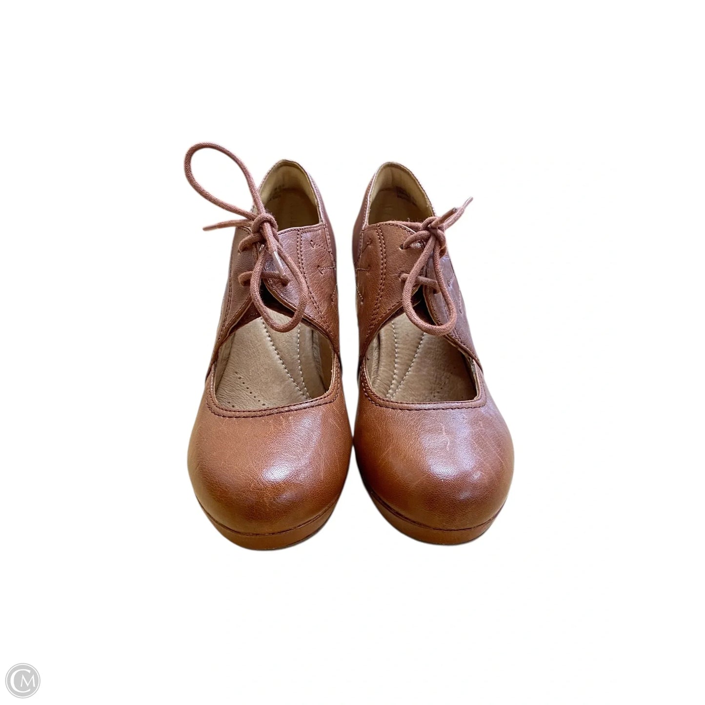 Shoes Heels Block By Clarks In Brown, Size: 10