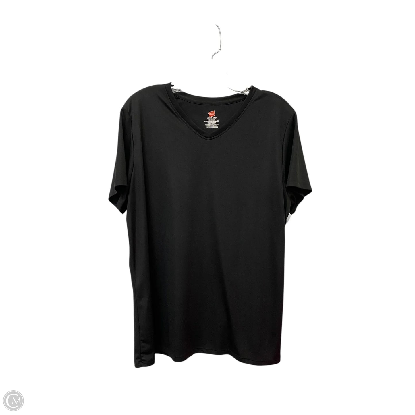 Athletic Top Short Sleeve By Hanes In Black, Size: Xl