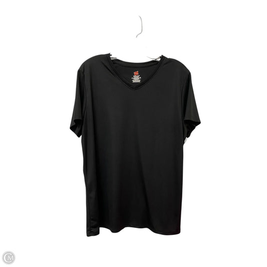 Athletic Top Short Sleeve By Hanes In Black, Size: Xl