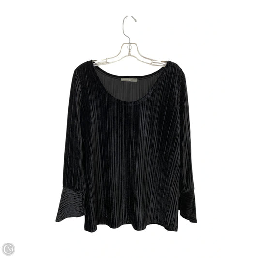 Top Long Sleeve Basic By Signature Collection In Black, Size: M