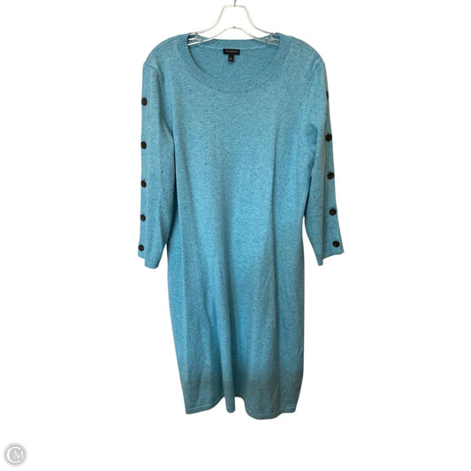 Dress Casual Midi By Talbots In Blue, Size: L