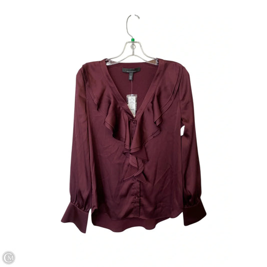 Top Long Sleeve By White House Black Market In Maroon, Size: S