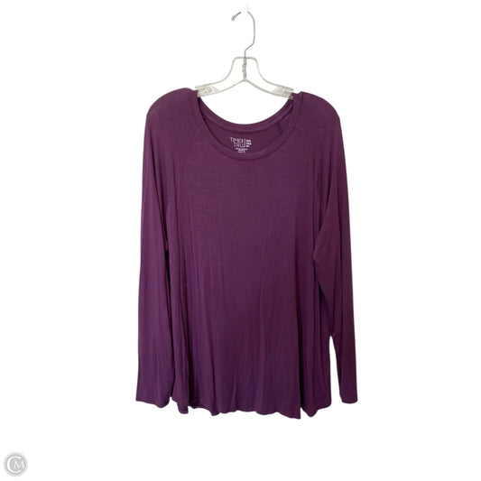 Top Long Sleeve Basic By Time And Tru In Purple, Size: Xxl