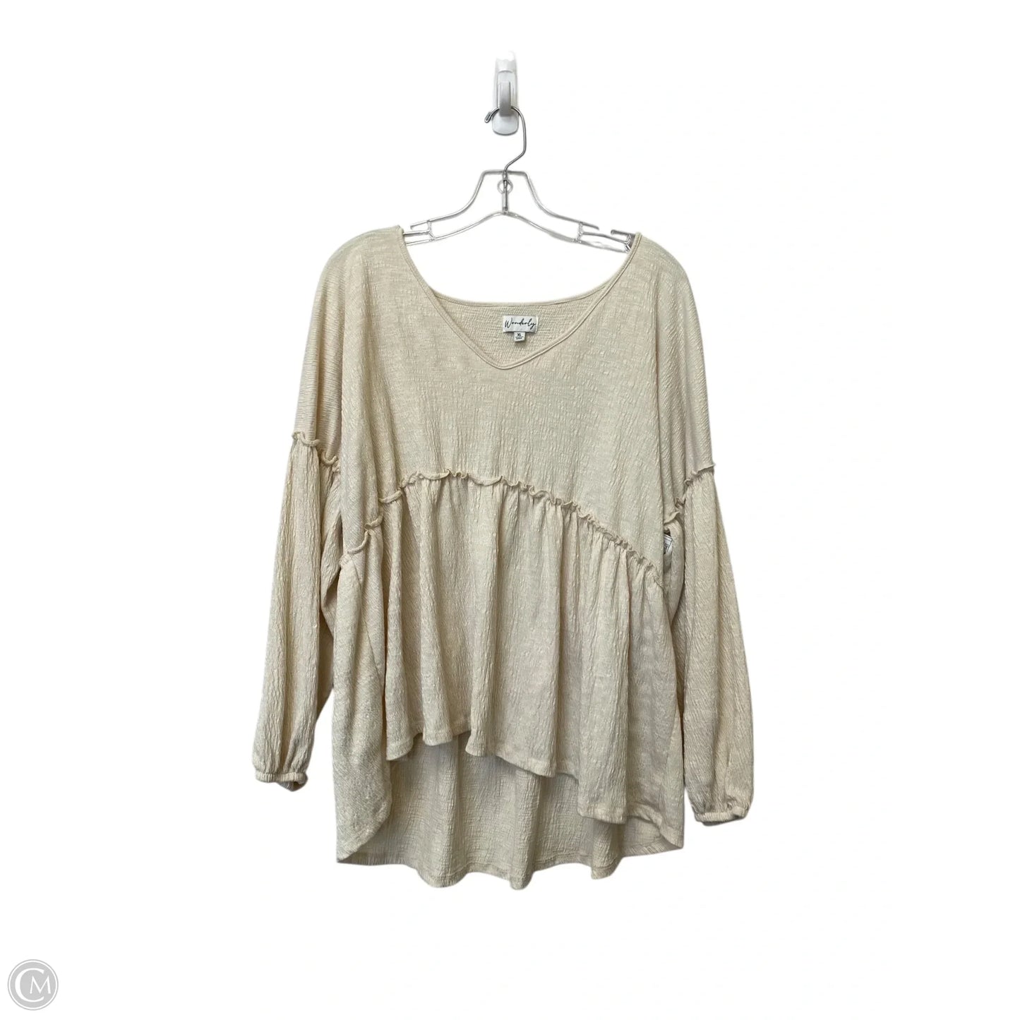 Top Long Sleeve By Wonderly In Cream, Size: Xl