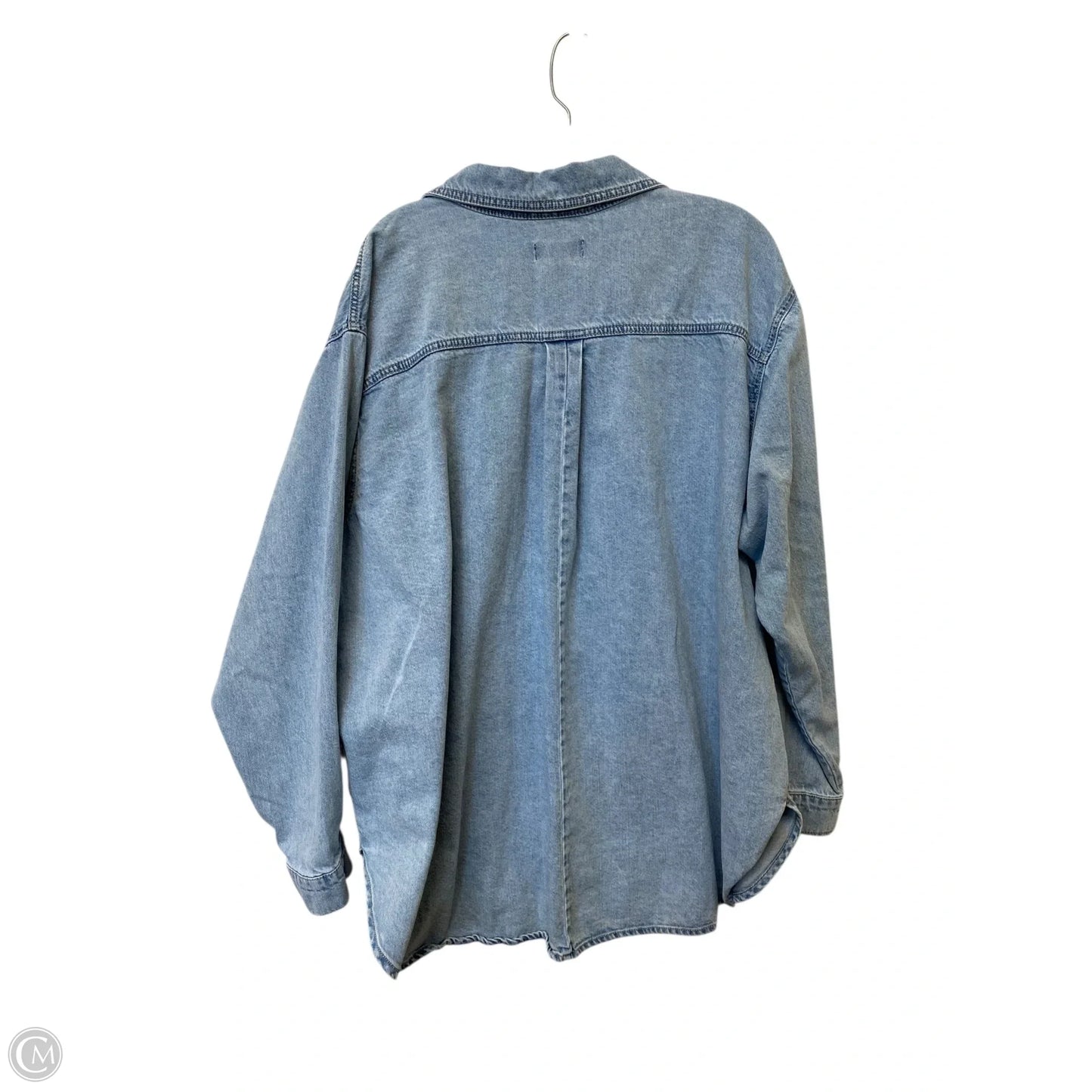 Top Long Sleeve By Ava & Viv In Blue Denim, Size: 3x