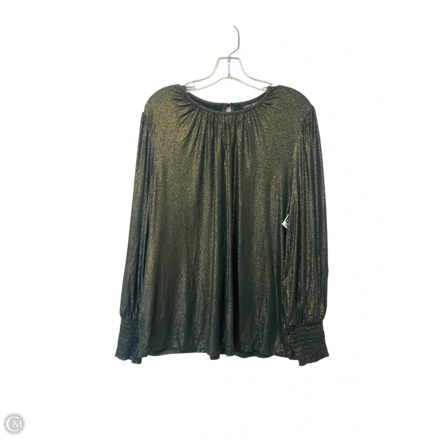 Top Long Sleeve By Lane Bryant In Gold & Green, Size: 16