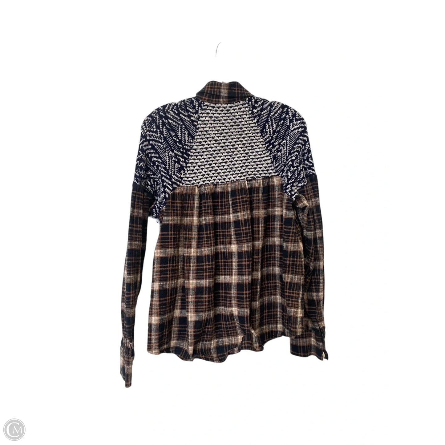 Top Long Sleeve By Free People In Plaid Pattern, Size: Xs