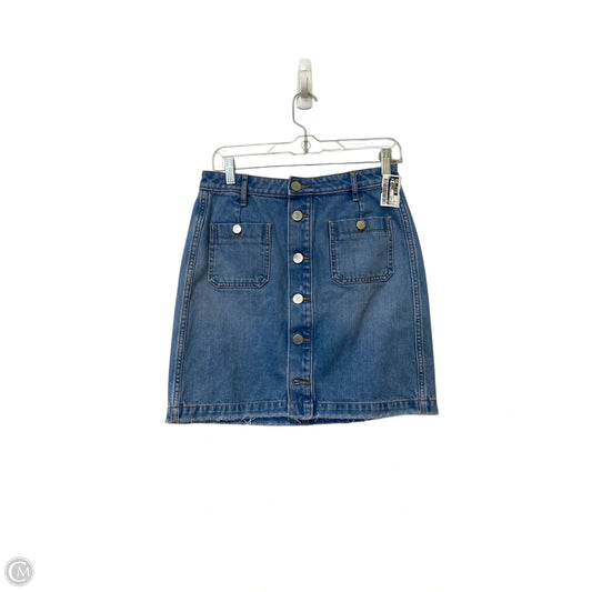 Skirt Mini & Short By Loft In Blue Denim, Size: 4