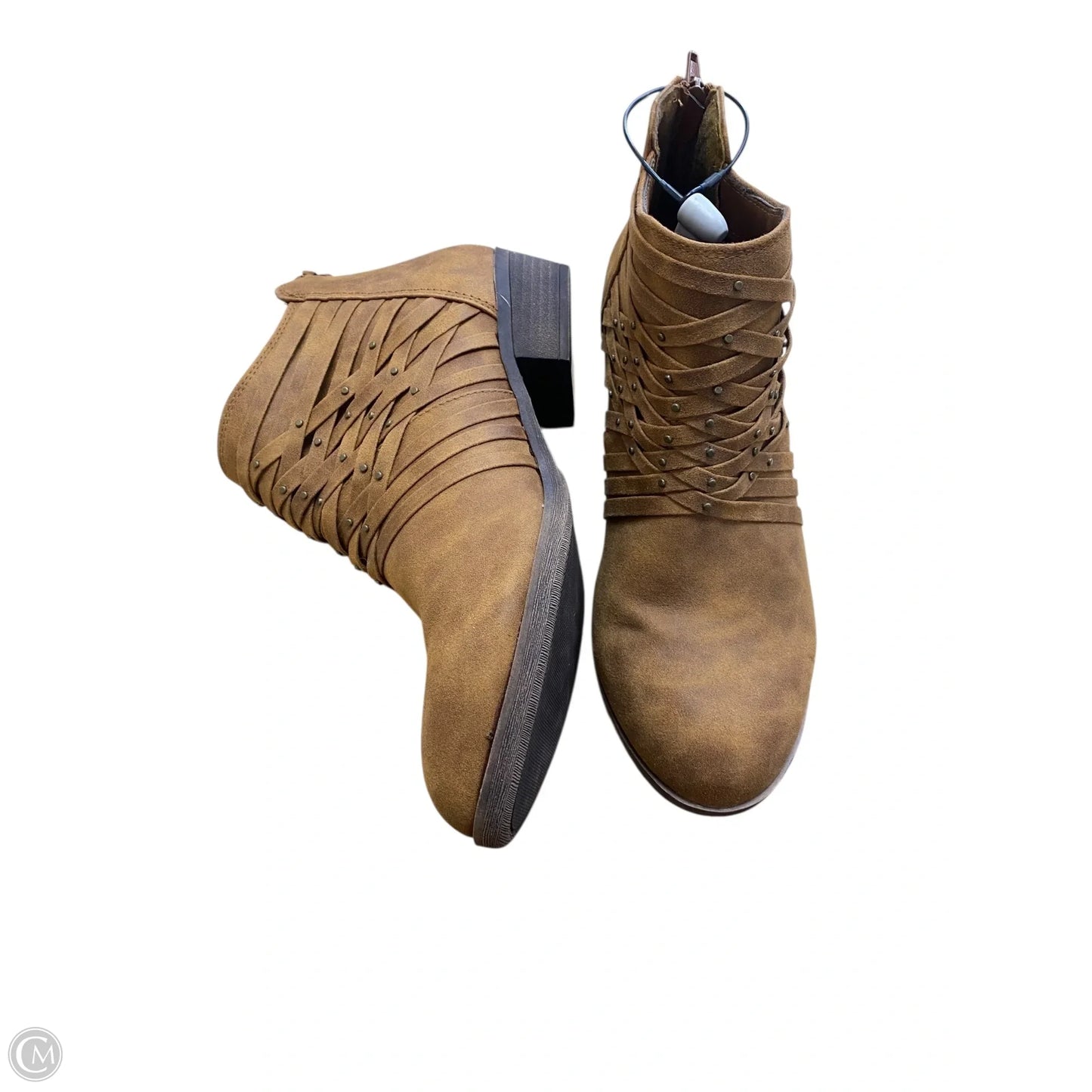 Boots Ankle Heels By Clothes Mentor In Tan, Size: 9