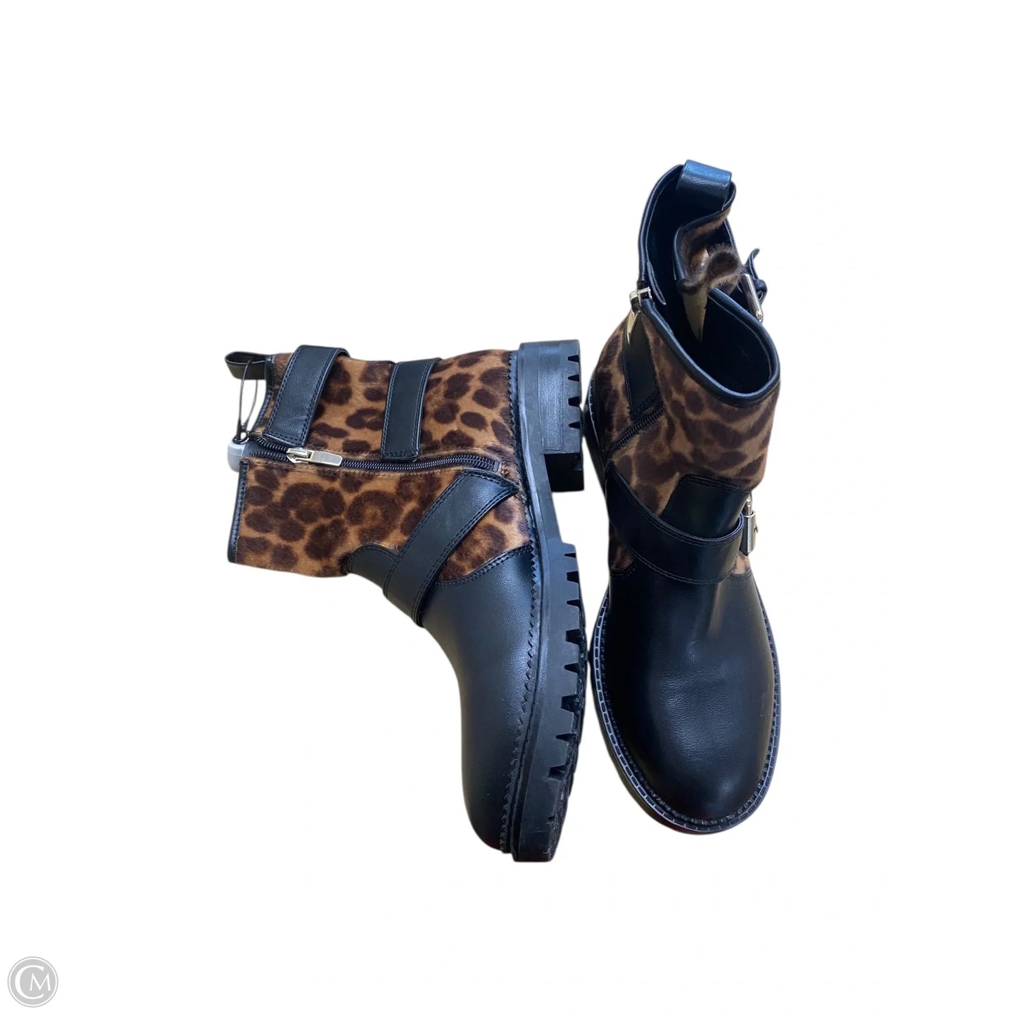 Boots Ankle Flats By Nine West In Animal Print, Size: 9