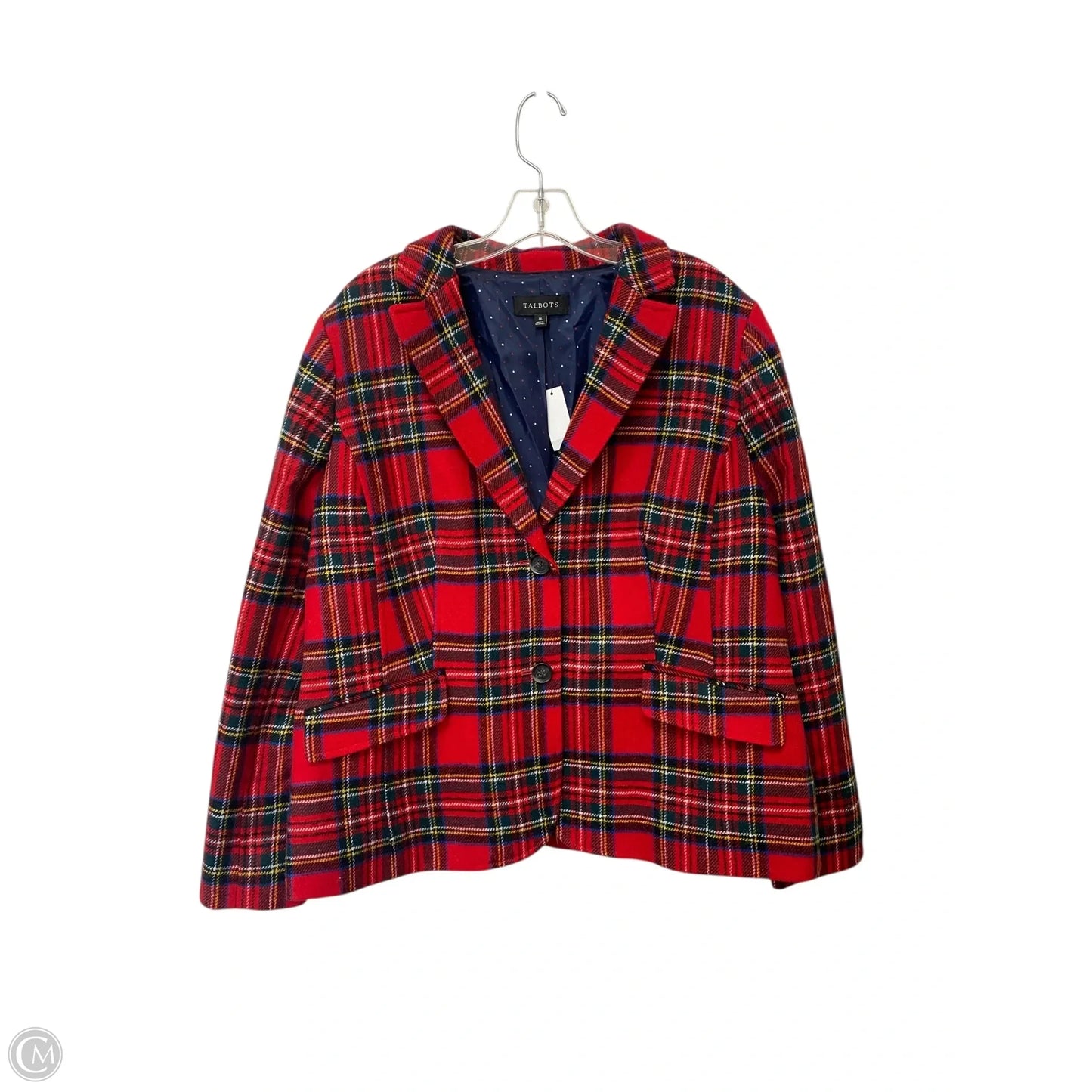 Blazer By Talbots In Plaid Pattern, Size: 16
