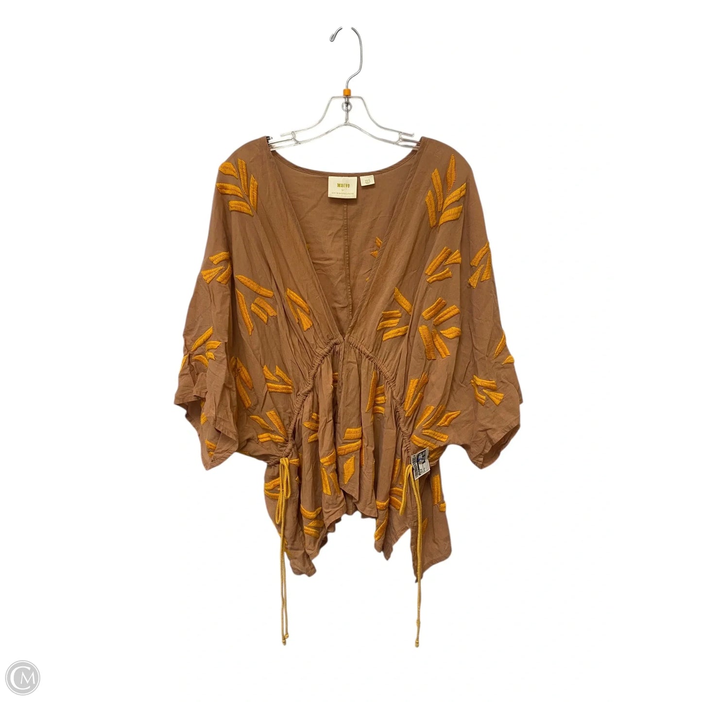 Top Short Sleeve By Maeve In Orange, Size: S