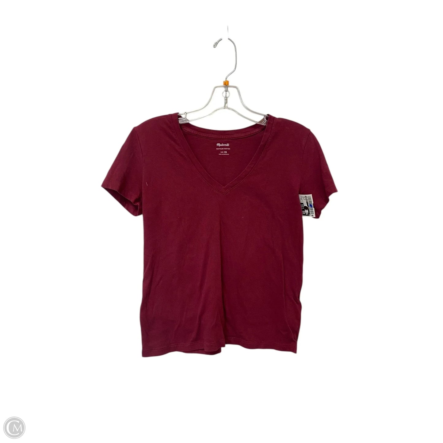 Top Short Sleeve By Madewell In Maroon, Size: Xs