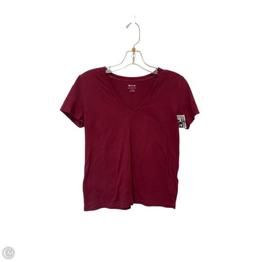 Top Short Sleeve By Madewell In Maroon, Size: Xs