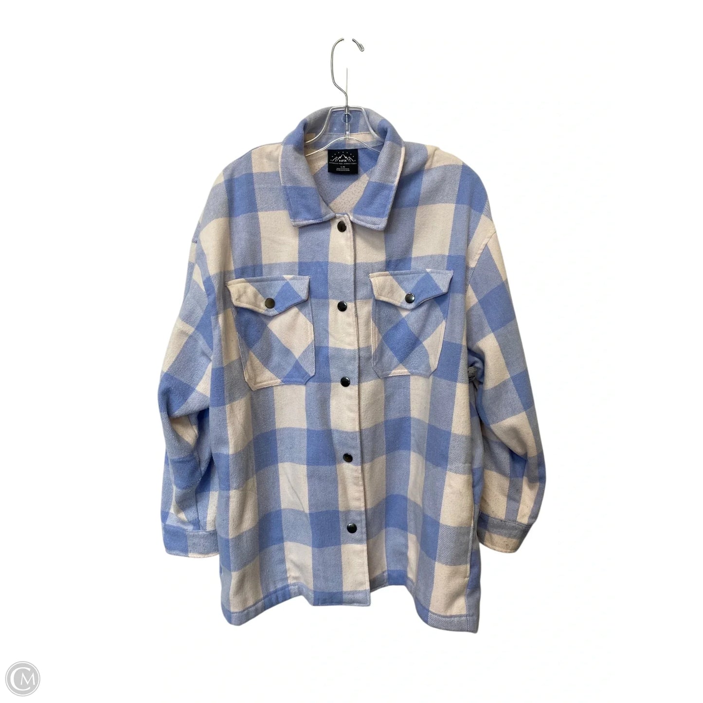 Jacket Shirt By Hfx In Plaid Pattern, Size: L