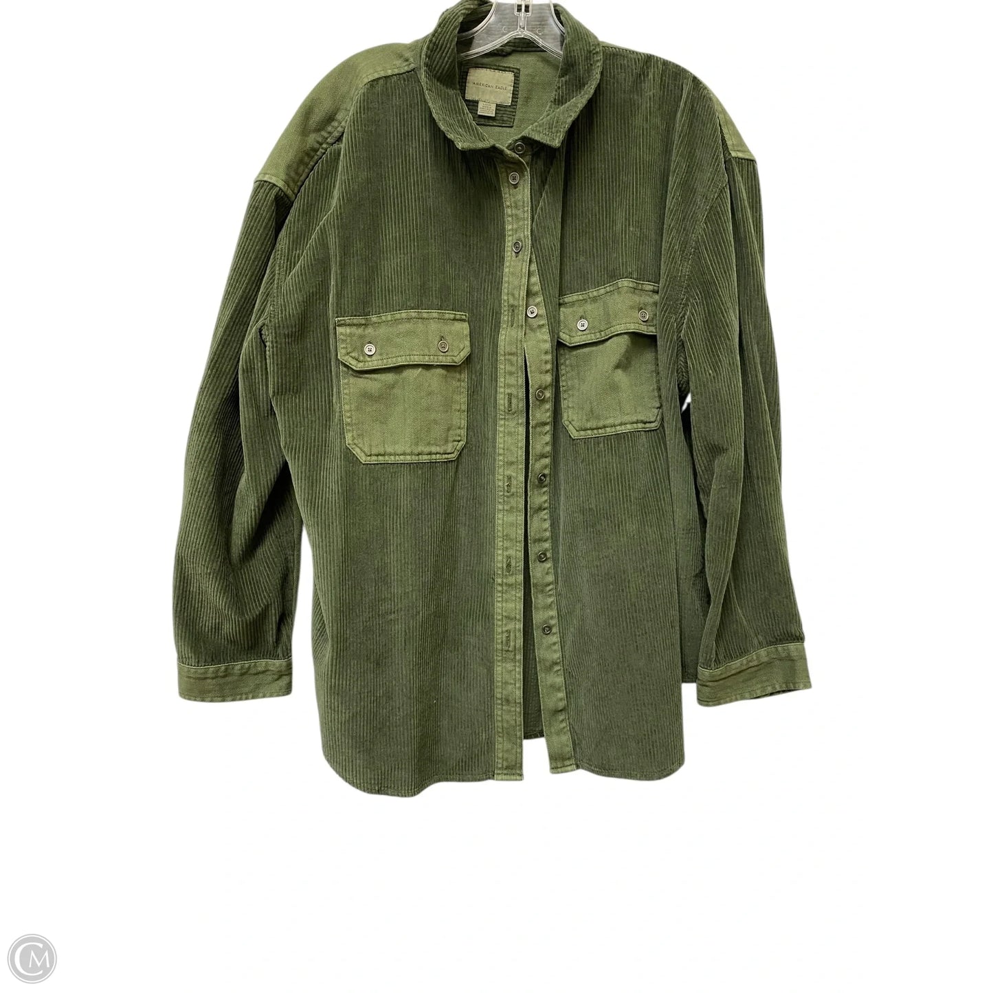 Jacket Shirt By American Eagle In Green, Size: L