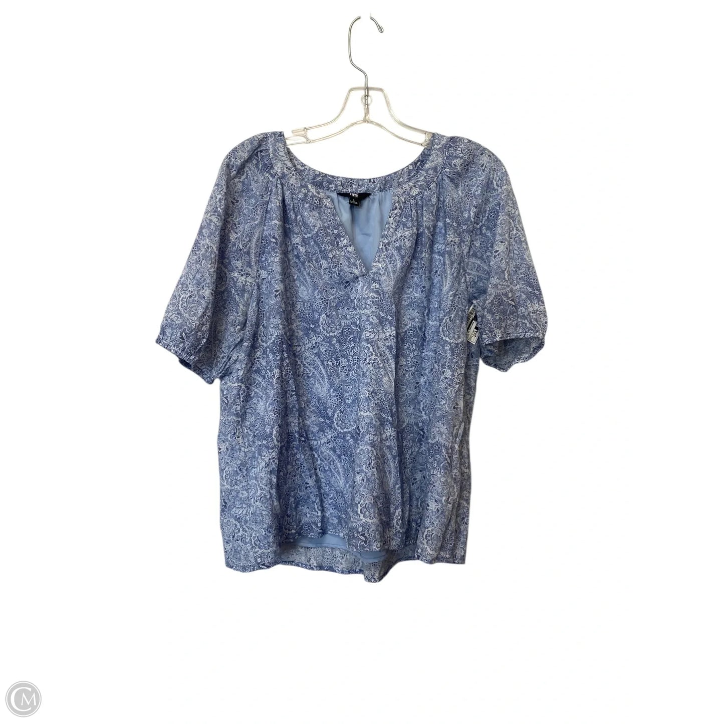 Top Short Sleeve Designer By Frye In Blue, Size: L