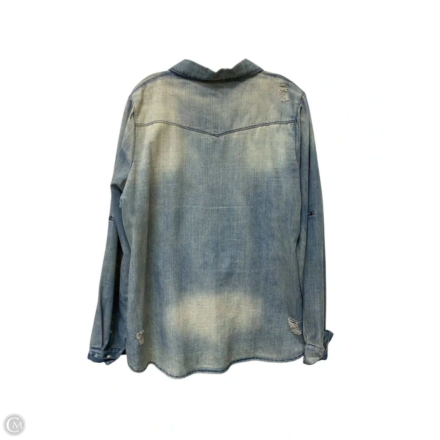 Top Long Sleeve By En Creme In Blue Denim, Size: 2x