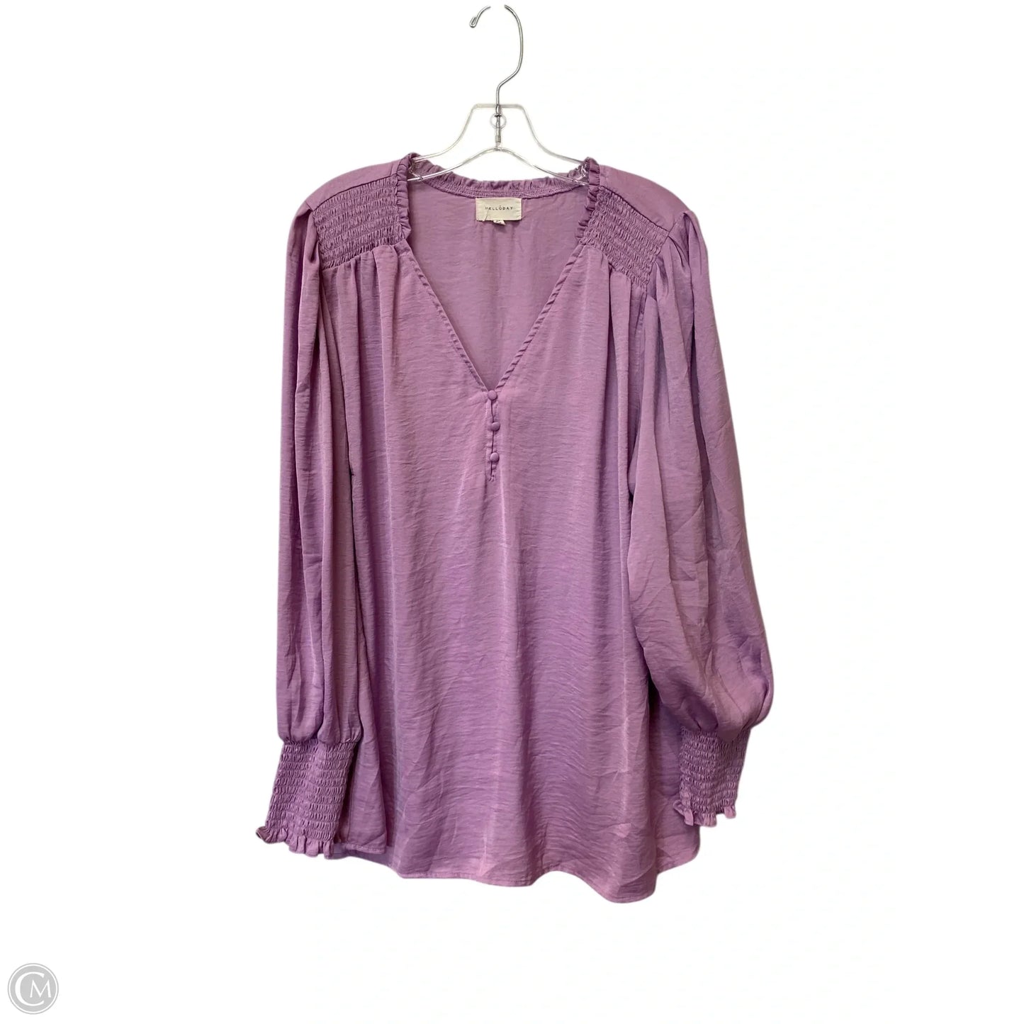 Top Long Sleeve Basic By Melloday In Pink, Size: 2x