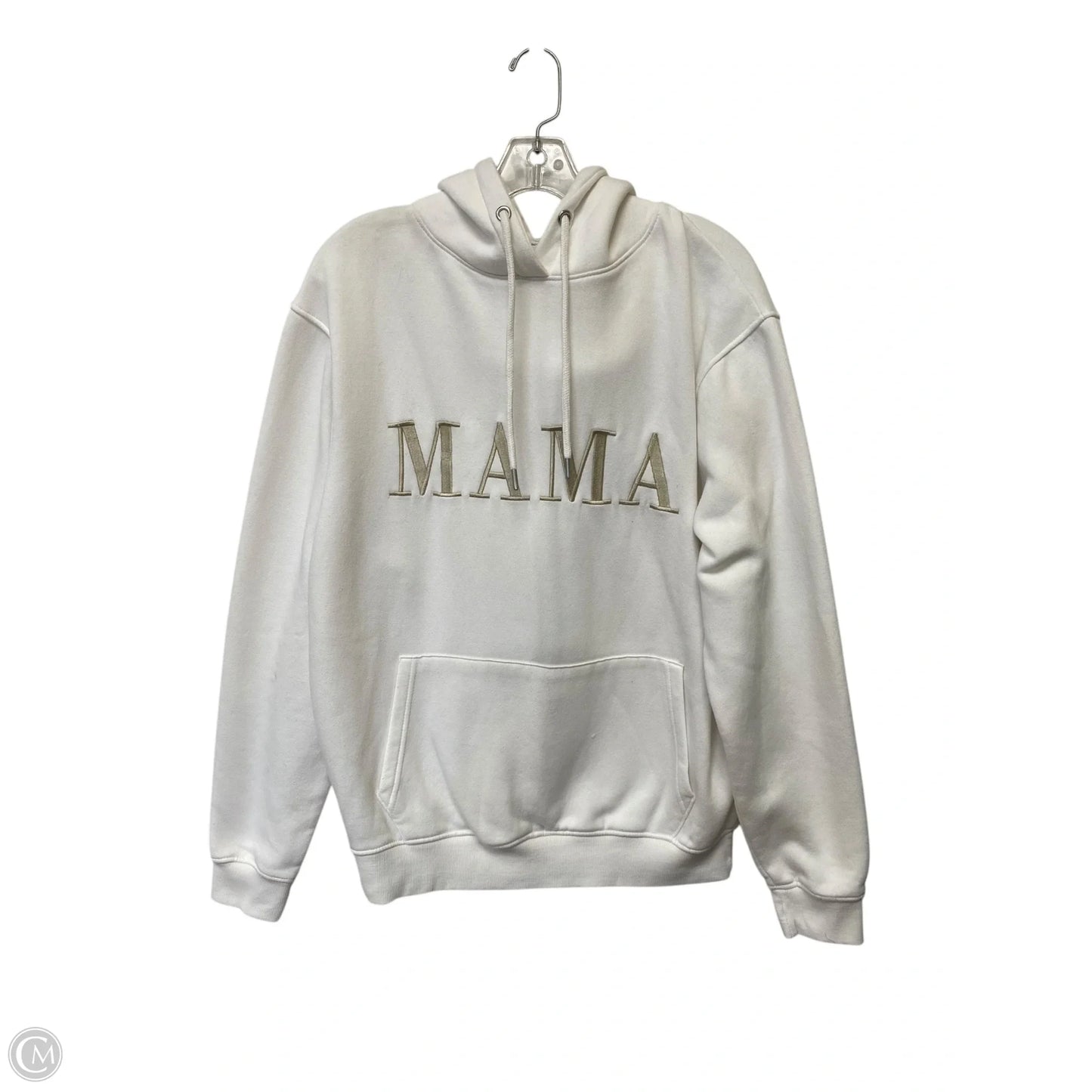 Sweatshirt Hoodie By Clothes Mentor In White, Size: M