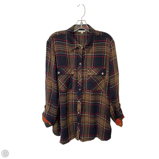 Top Long Sleeve By John Mark In Plaid Pattern, Size: 1x