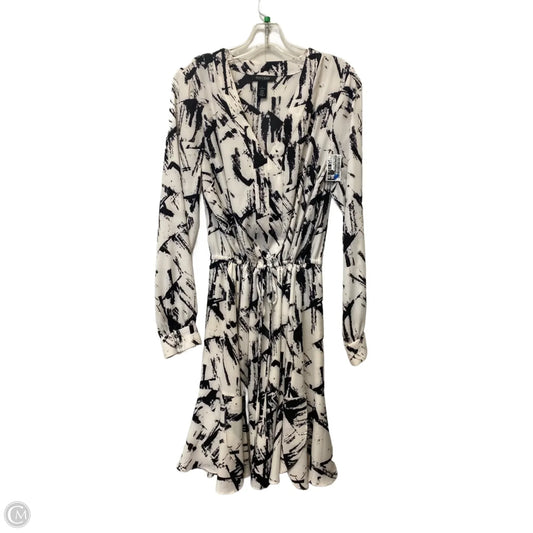 Dress Casual Midi By White House Black Market In Black & White, Size: 8