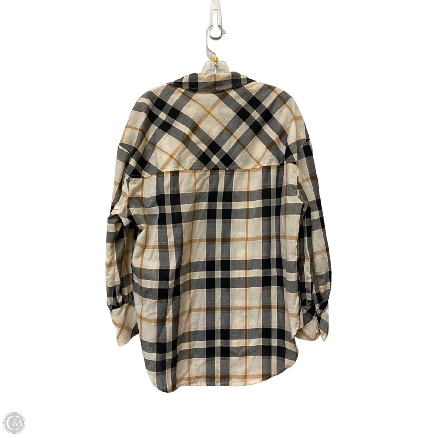 Top Long Sleeve By Sanctuary In Plaid Pattern, Size: M