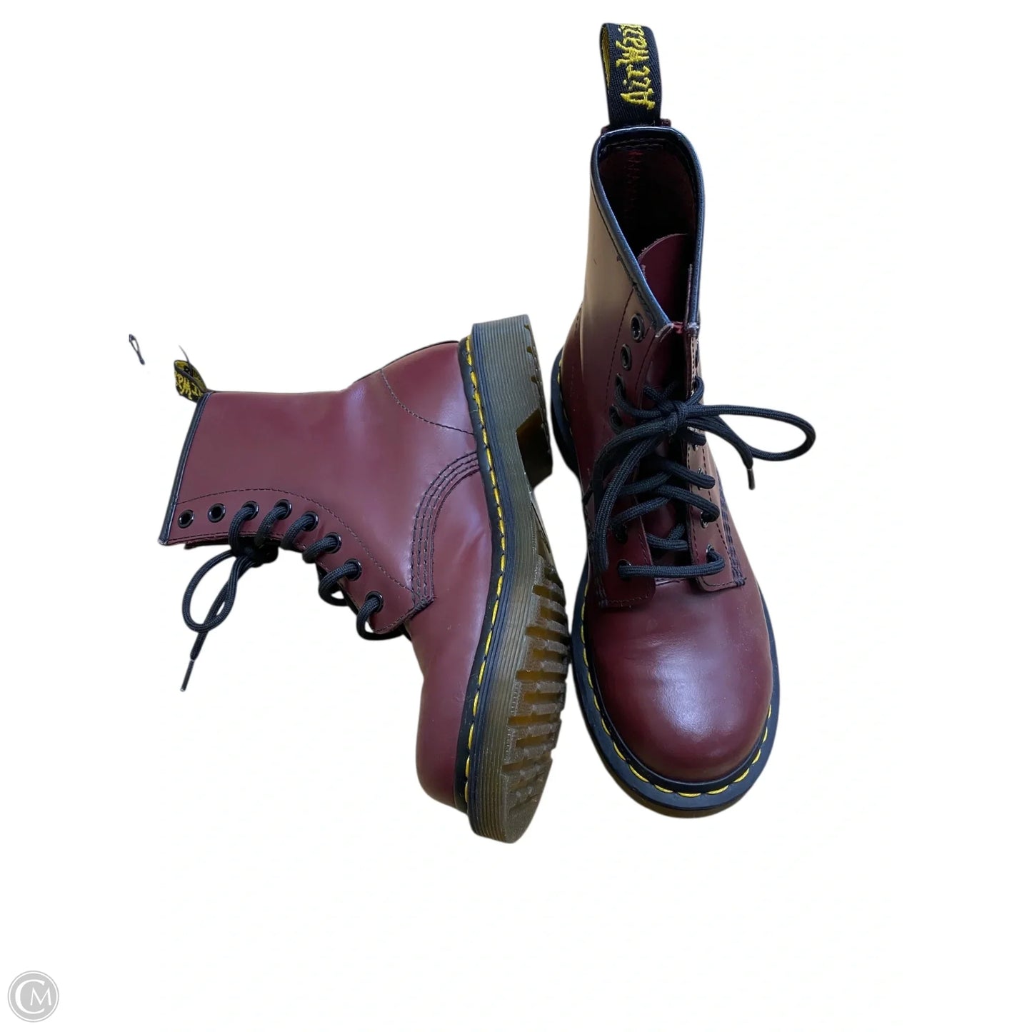 Boots Combat By Dr Martens In Maroon, Size: 6