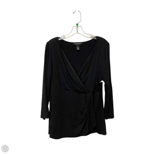 Top Long Sleeve By White House Black Market In Black, Size: L