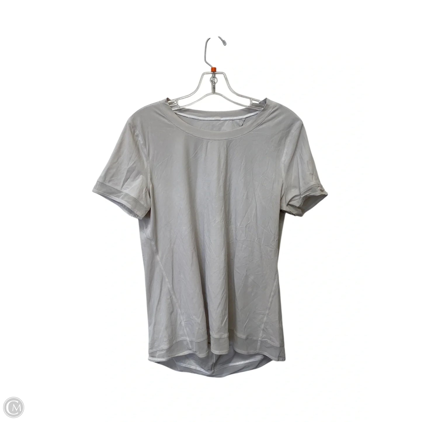 Athletic Top Short Sleeve By Lululemon In Cream, Size: M