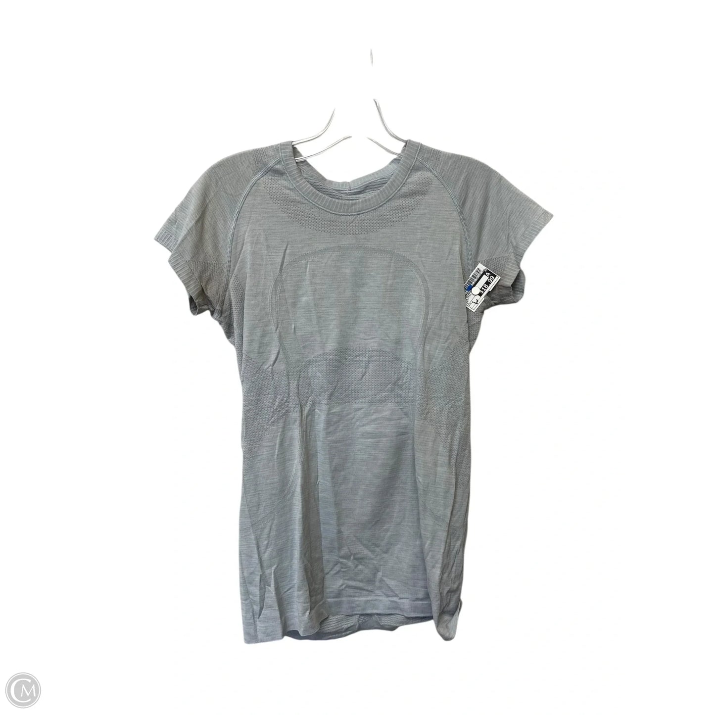 Athletic Top Short Sleeve By Lululemon In Grey, Size: 8