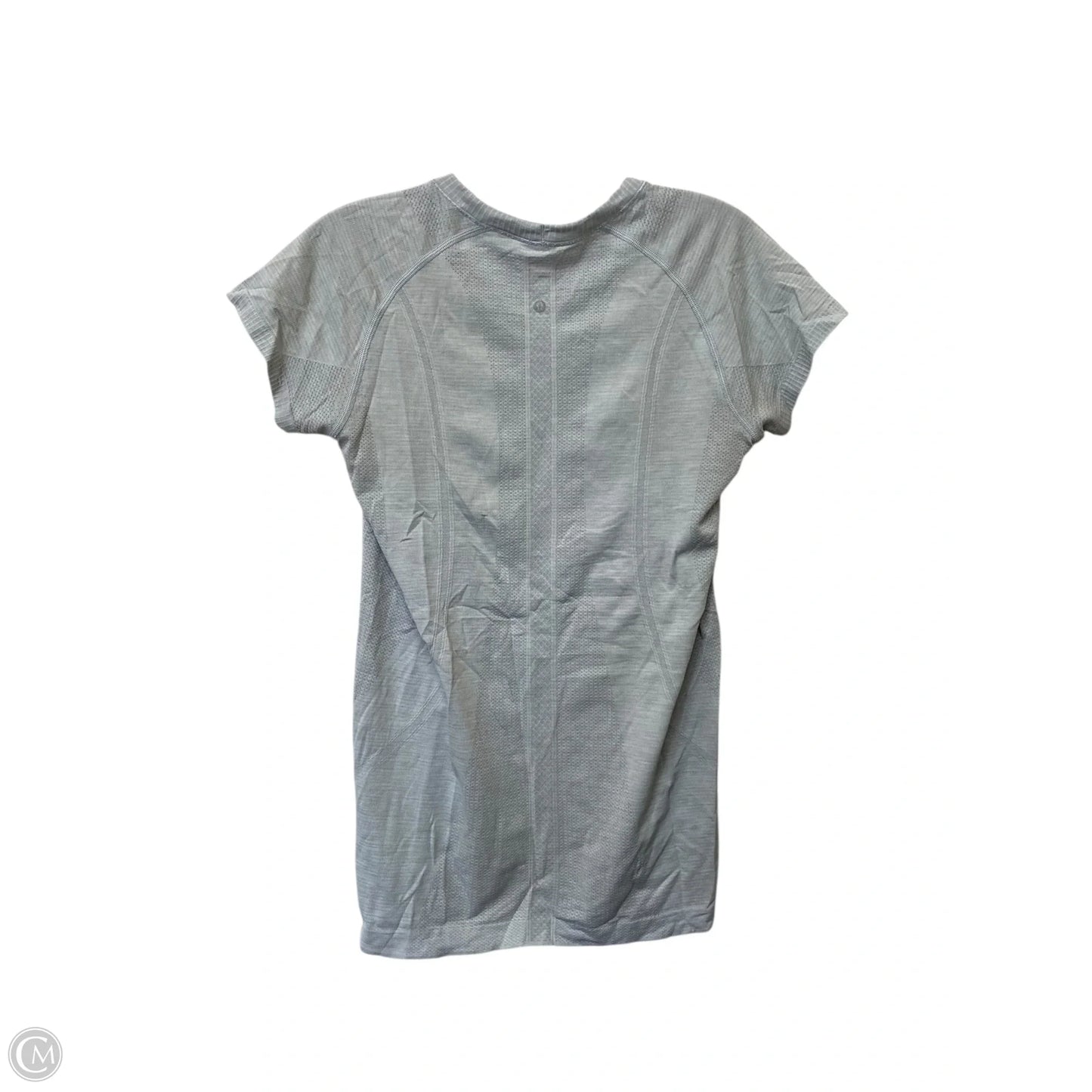 Athletic Top Short Sleeve By Lululemon In Grey, Size: 8