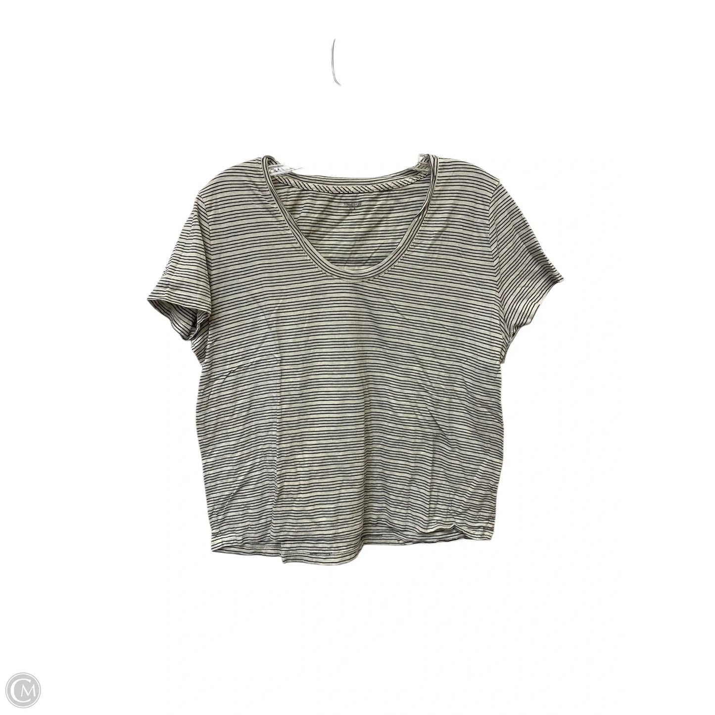 Top Short Sleeve Basic By Madewell In Striped Pattern, Size: L