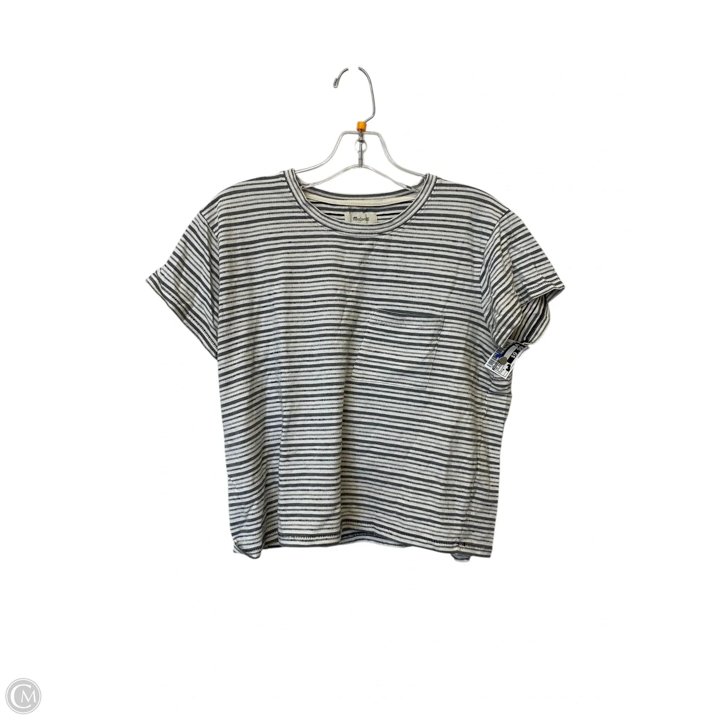 Top Short Sleeve Basic By Madewell In Striped Pattern, Size: M