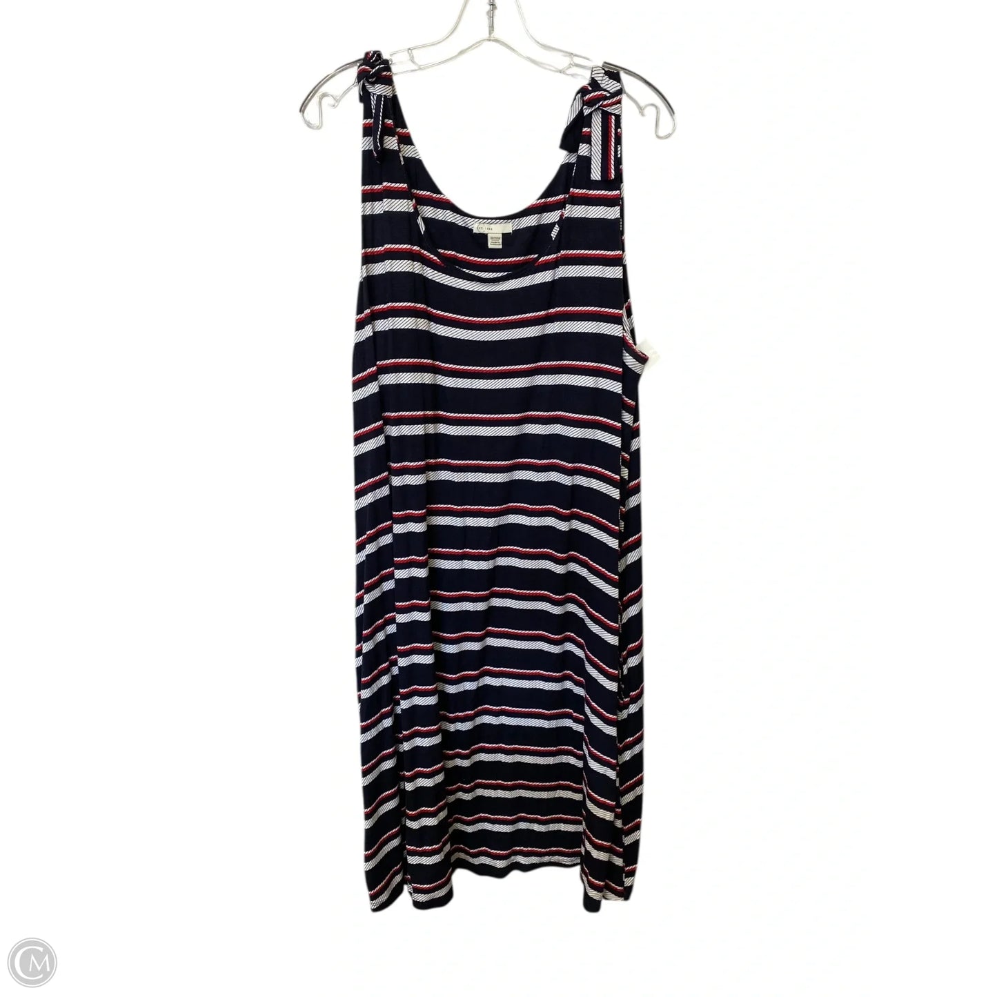 Dress Casual Midi By Cato In Striped Pattern, Size: 20