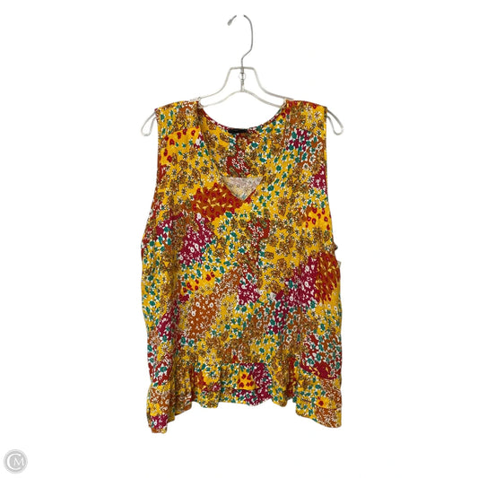Top Sleeveless By Jones And Co In Floral Print, Size: 1x