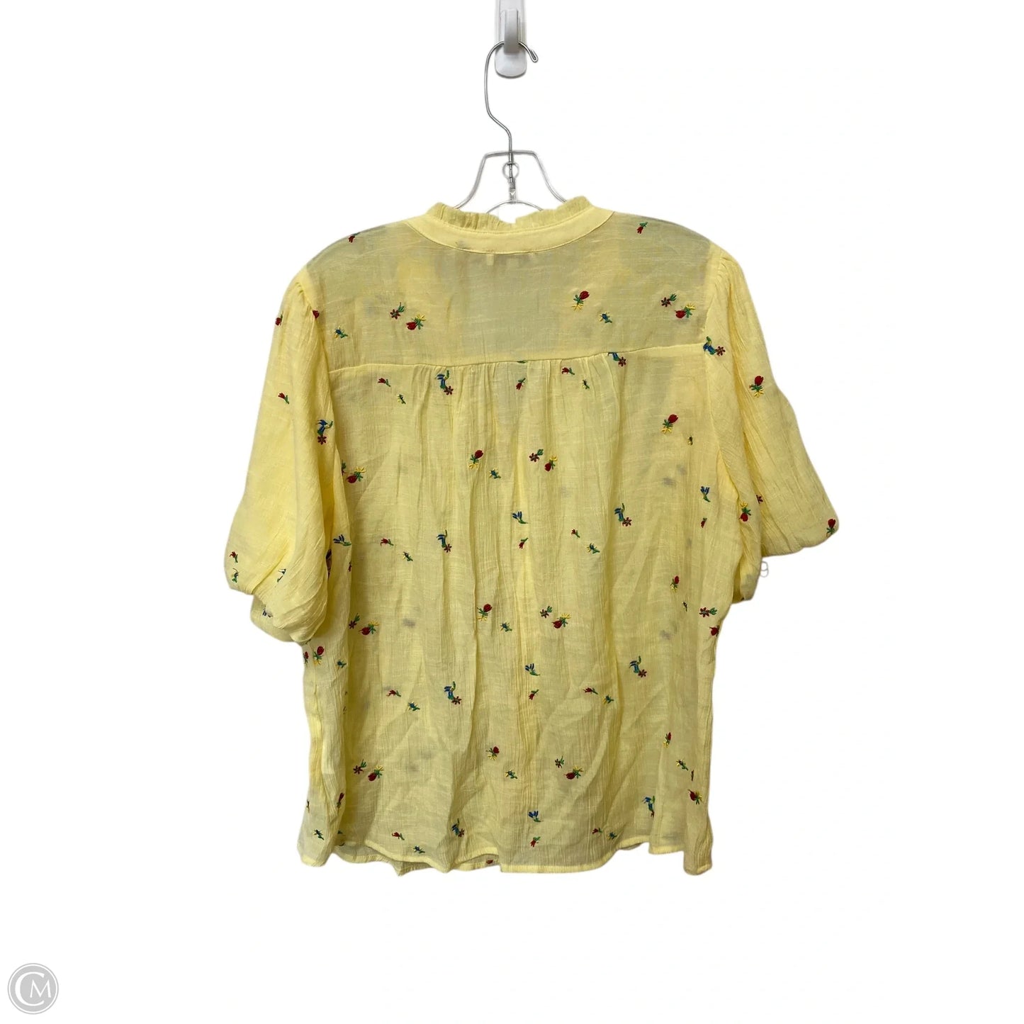 Top Short Sleeve By Figuero & Flower In Yellow, Size: 2x