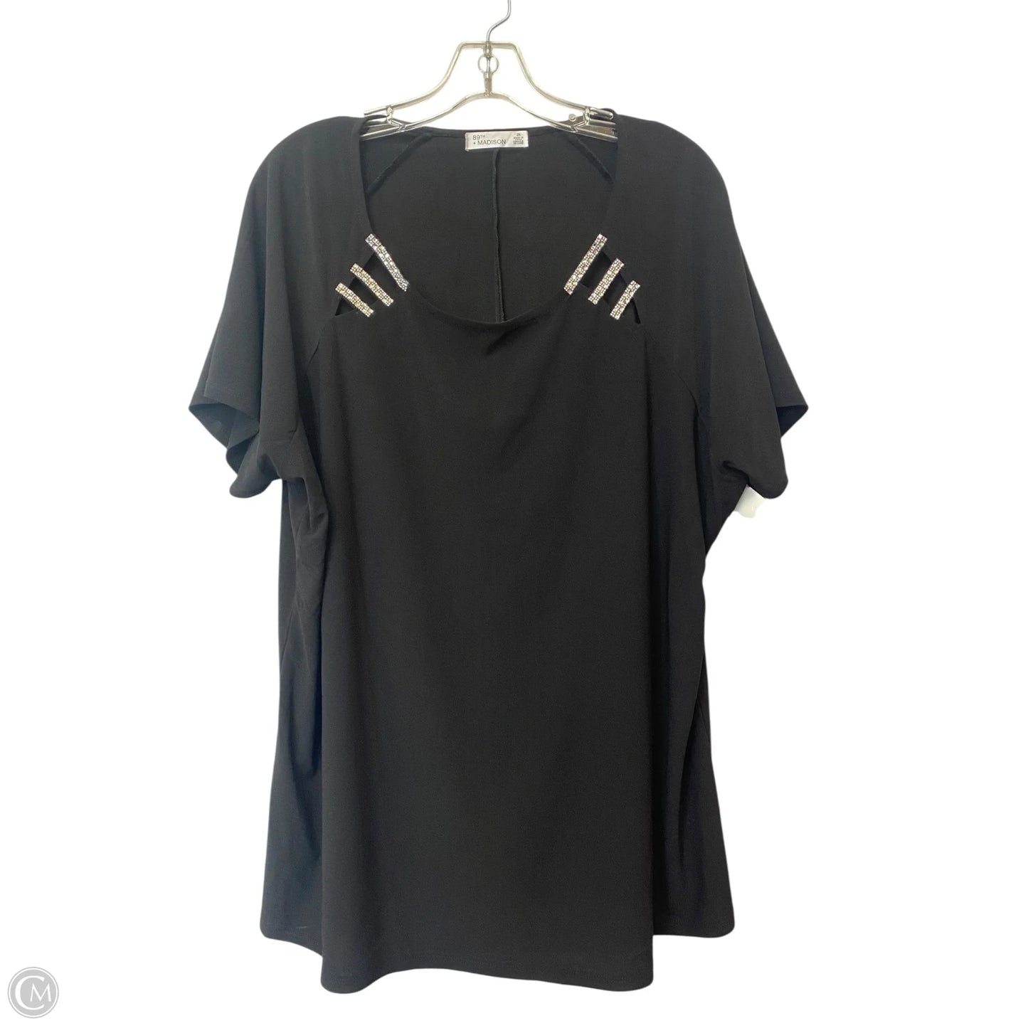 Top Short Sleeve Basic By 89th And Madison In Black, Size: 2x
