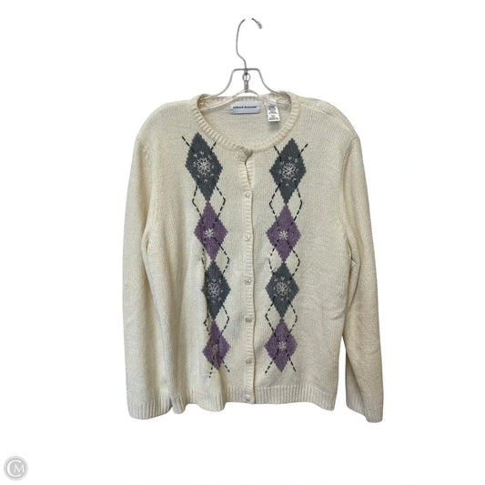 Cardigan By Alfred Dunner In Purple & White, Size: L