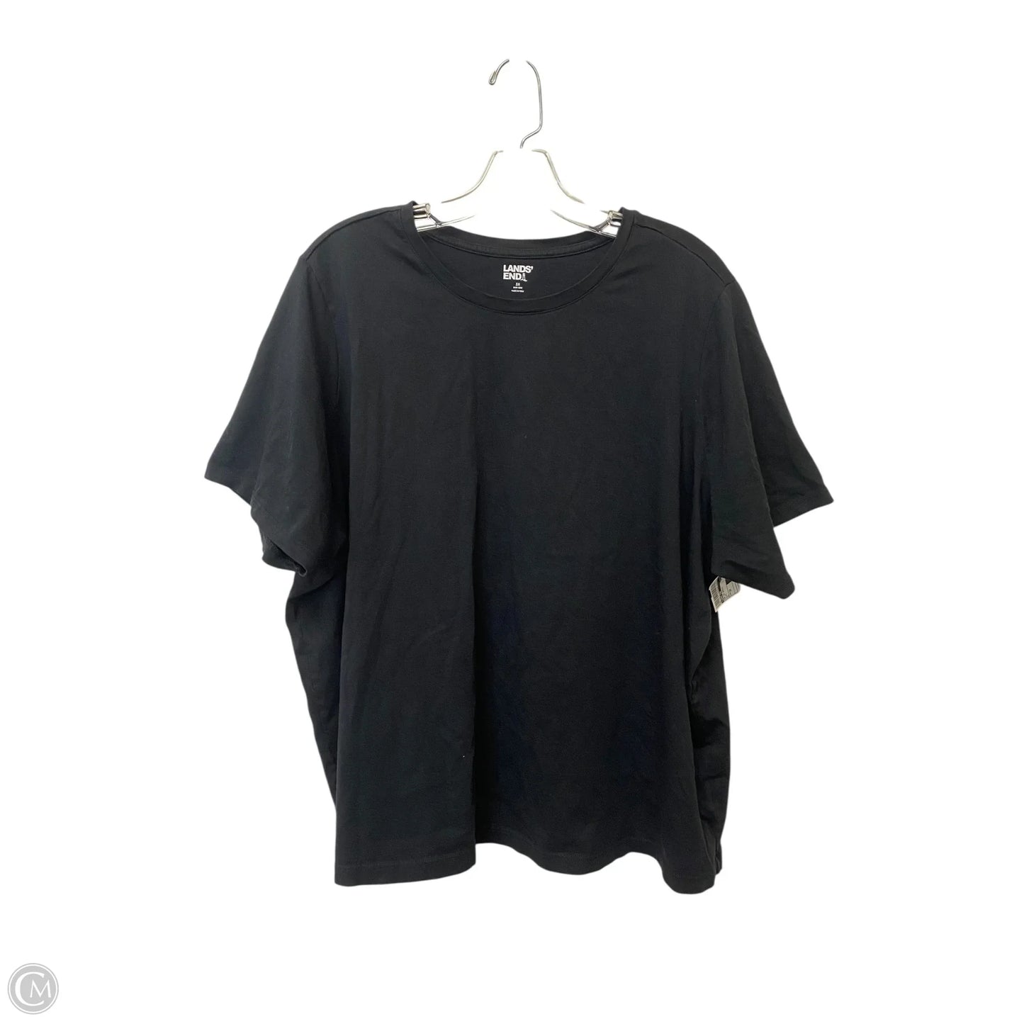 Top Short Sleeve Basic By Lands End In Black, Size: 3x