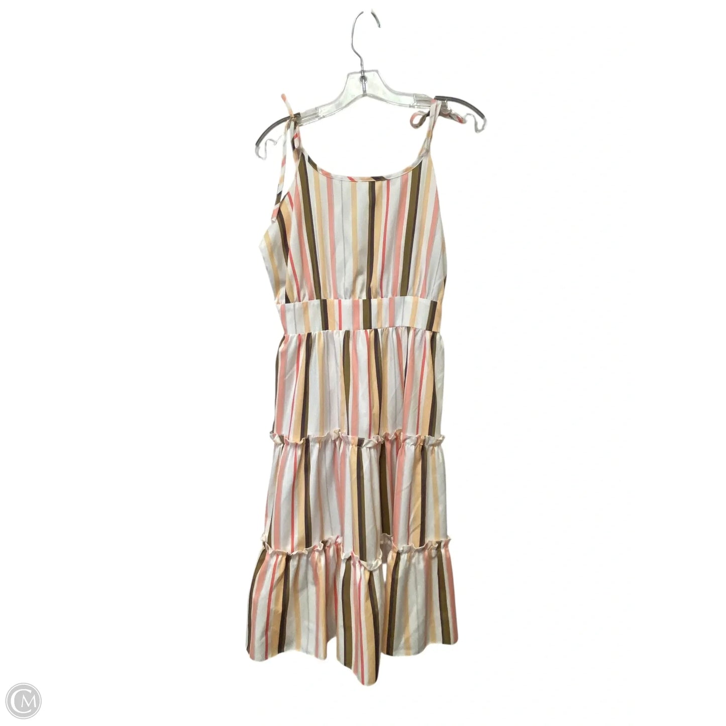 Dress Casual Midi By Cmf In Striped Pattern, Size: M